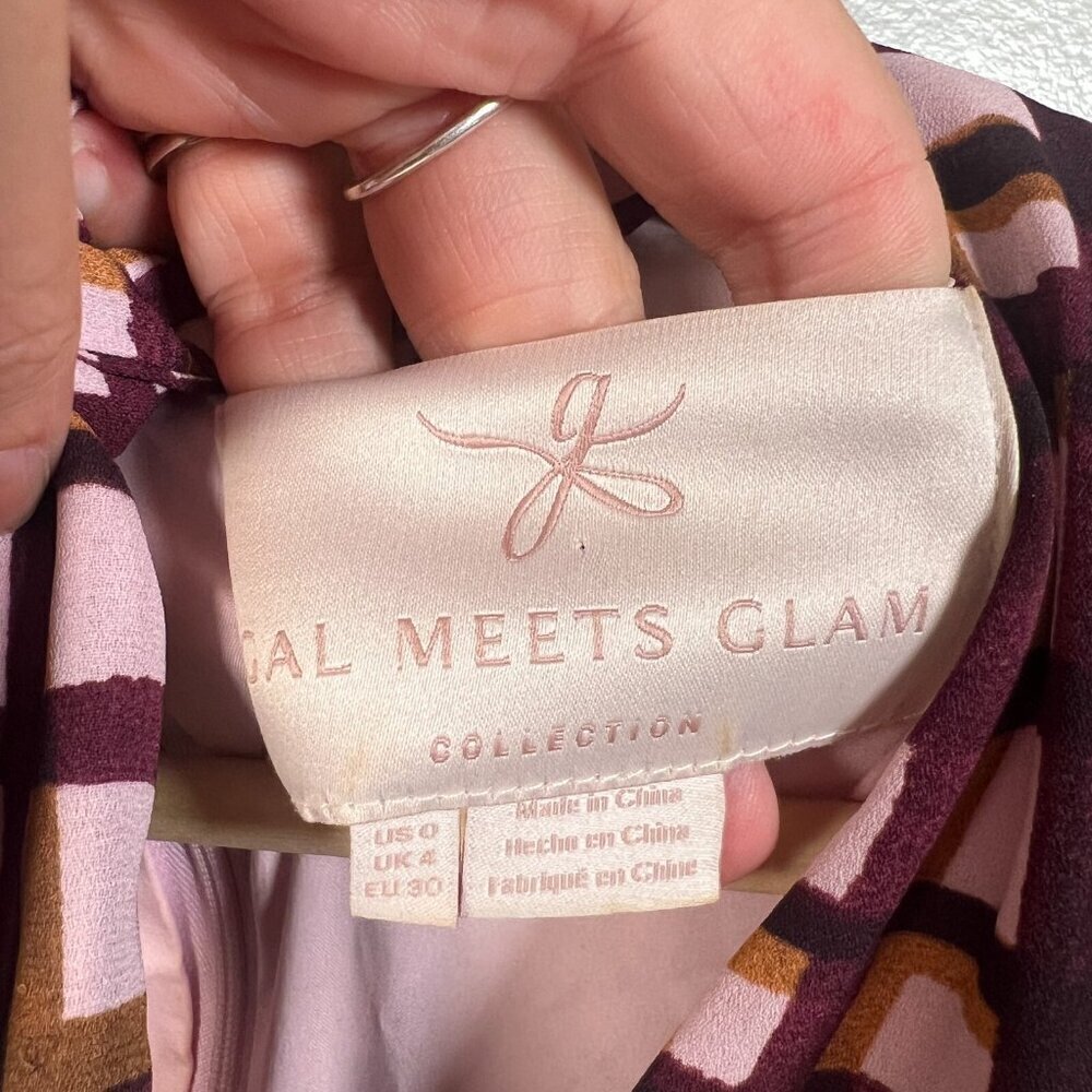 Gal Meets Glam Lindsey Windowpane Dress Size 0 Tie Neck Twee Work Office Preppy - Picture 4 of 12